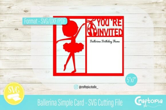 Ballerina Birthday Invite: 3D SVG for Birthdays