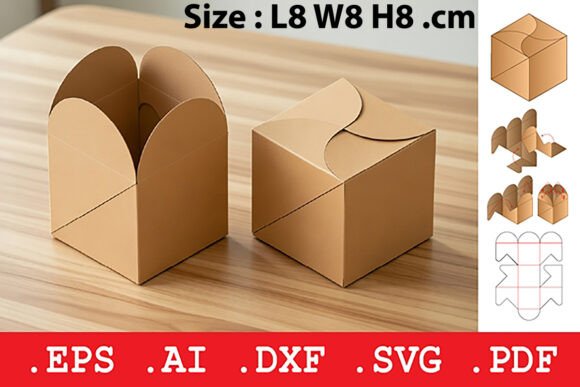 Cube Petal Fold Gift Box: A 3D SVG Asset for Objects