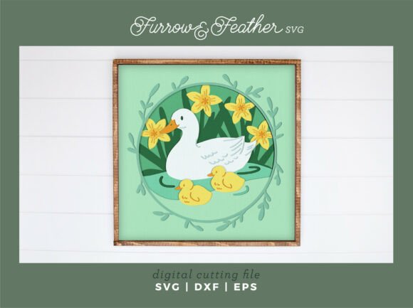 Duck Ducklings Shadowbox: A 3D SVG for Mother S Day