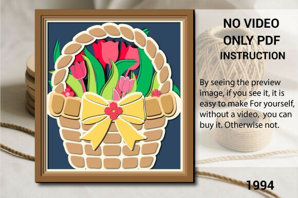 Easter Basket Tulip 3D SVG for Spring Campaigns