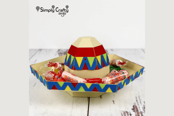 Fiesta Sombrero Box SVG: 3D SVG for Birthdays