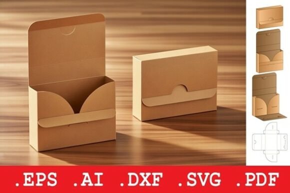 Folding Envelope Box with Curvy Flap