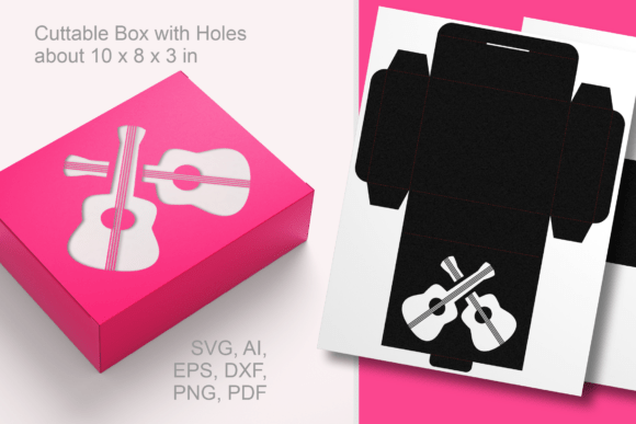 Guitars Cutout 3D SVG Favor Box
