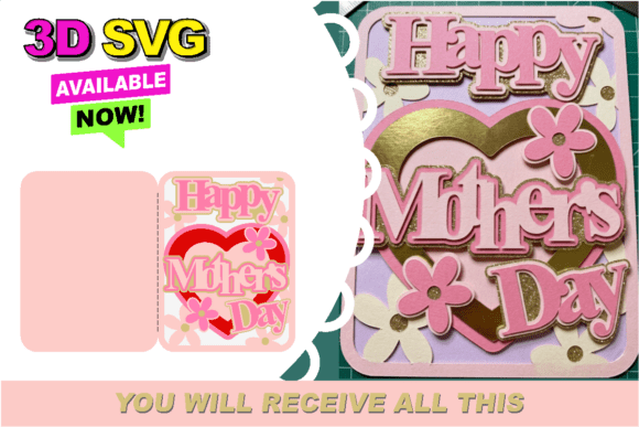 Happy Mothers Day Card 3DSVG