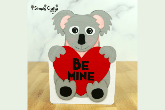 Koala Valentine’s Card SVG: 3D Design for Valentine’s Day