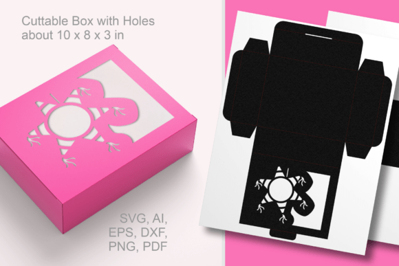 Pinata Wide Window 3D SVG for Holidays Crafting