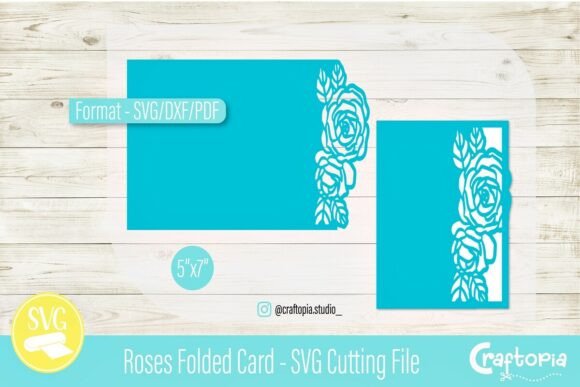 Roses Folded Card – 3D SVG Greeting Cards