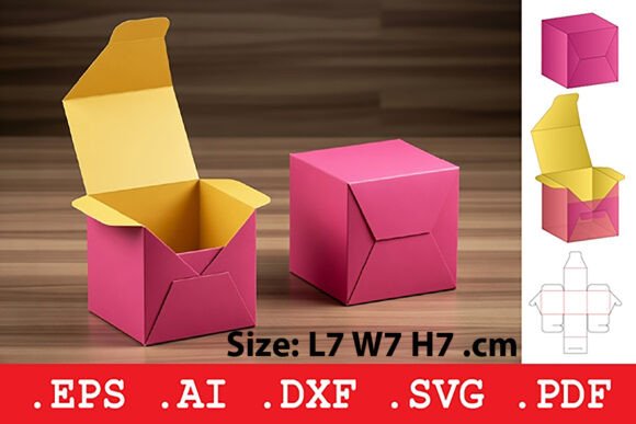 Square Easy Open Gift Box 3D SVG