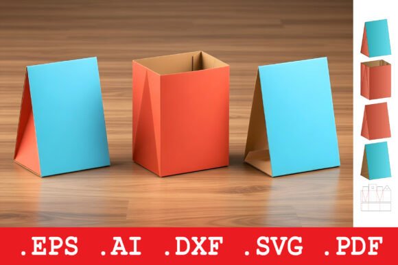 Tent Shape Open Top Box 3D SVG Objects