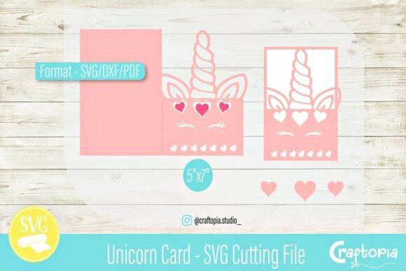 Traditional Unicorn Card: 3D SVG for Greeting Cards